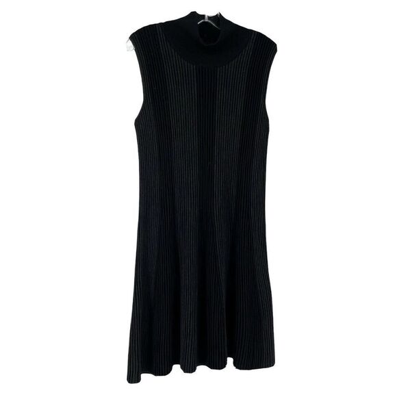 Crea Concept Dress Wool Blend Gray Accordion Pleated Mock Neck Size 40 US 8 Chic - Picture 1 of 6